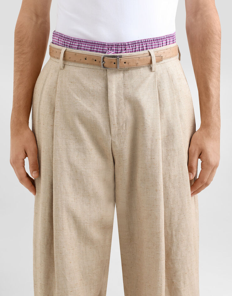 Dolce & Gabbana Ostrich leather belt Beige BC4337A8M90