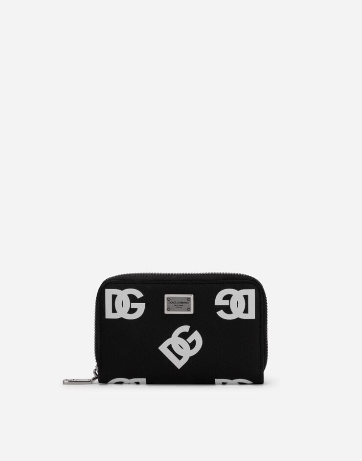 Dolce & Gabbana Portefeuille à contour zippé petit format en cuir de veau à imprimé DG all-over Multicolore BP2522AG256