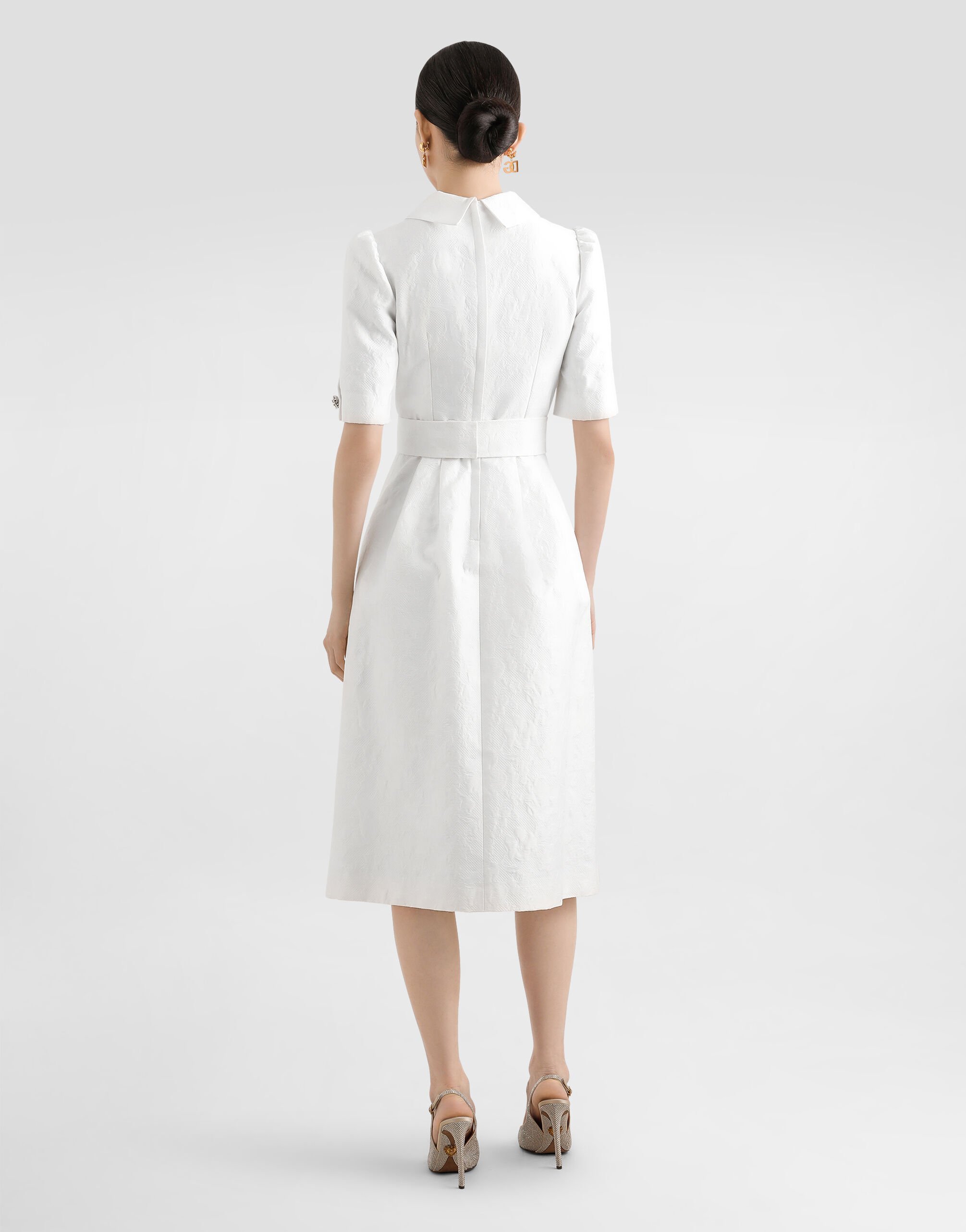 Whiteのウィメンズ フローラル ジャカード ドレス | Dolce&Gabbana®