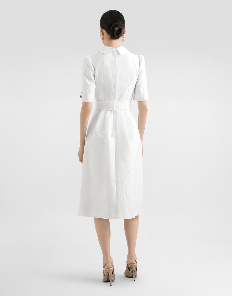 Dolce & Gabbana Abito in jacquard floreale Bianco F60ATZFJTB4