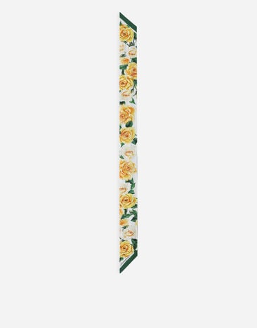 Dolce & Gabbana Twill headscarf with yellow rose print Print FS215AGDB4P