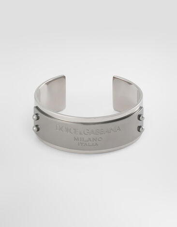Dolce&Gabbana Bracelet rigide à logo Dolce&Gabbana Argent WBP1T2W1111