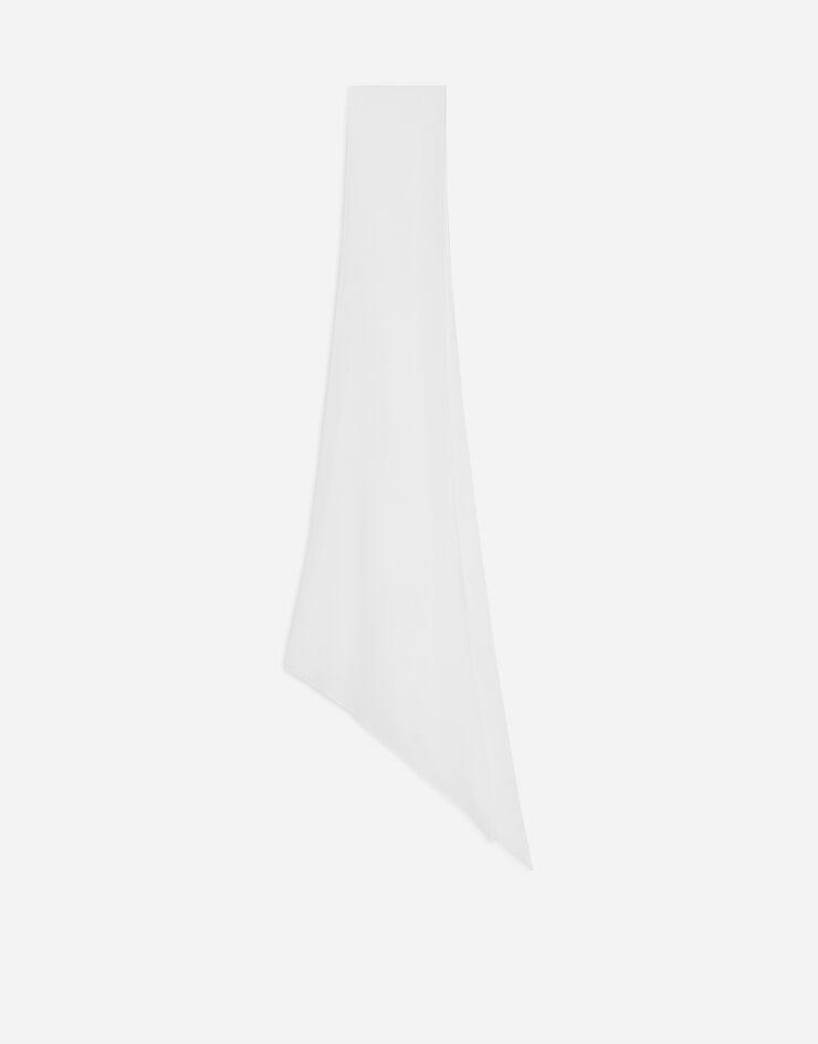 Dolce & Gabbana Geformter Schal aus Seidengeorgette Weiss GQ367EFU1AR