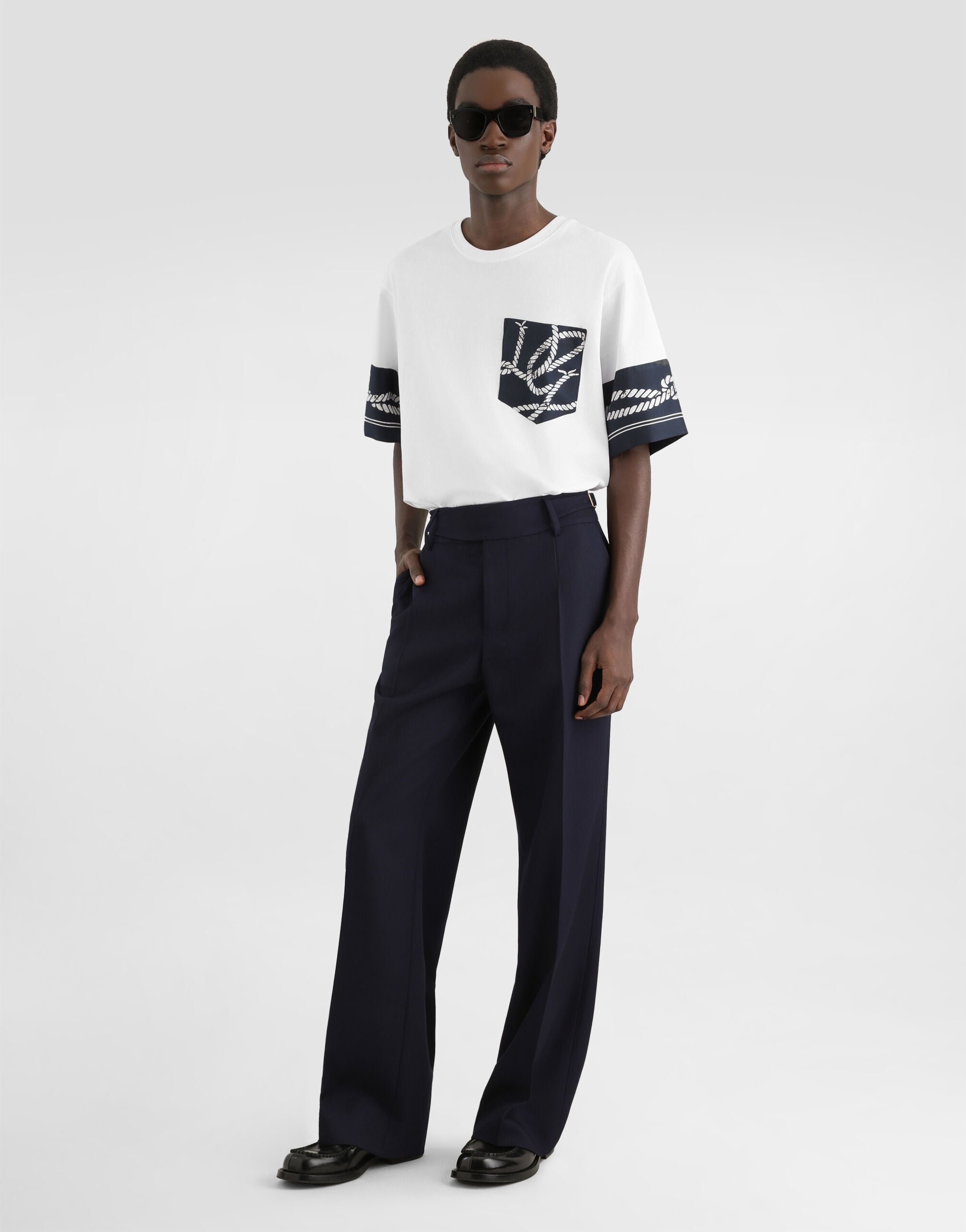Multicolorのメンズ マリーナ プリント コットン Tシャツ | Dolce&Gabbana®