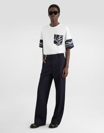 Dolce & Gabbana Camiseta en algodón con estampado marinero Multicolor G8SB2TG7QKH
