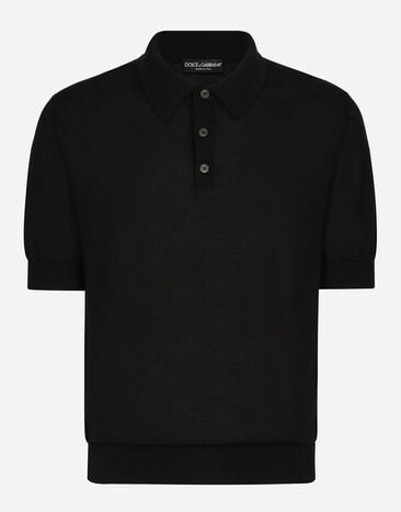 Dolce & Gabbana Extra-fine cashmere polo-shirt Black GXL30TJAWM9