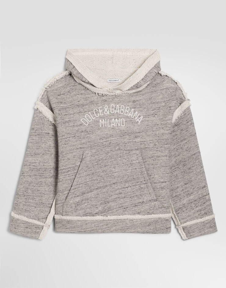 Dolce & Gabbana Cotton sweatshirt with logo Grey L4JWOCHU7Y4