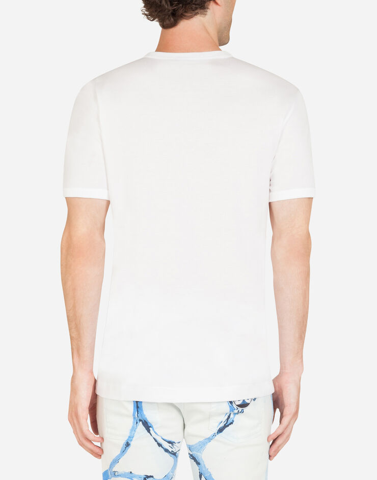 Dolce & Gabbana Cotton t-shirt with DG patch BLANCO G8JX7ZG7WIG