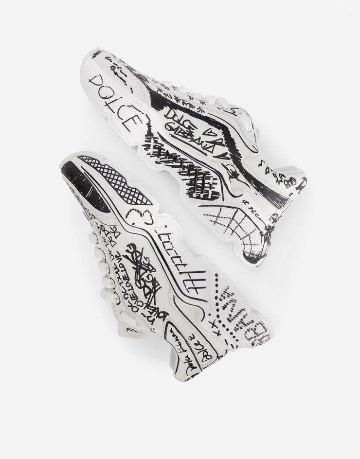 Dolce & Gabbana Hand-painted “graffiti” calfskin nappa Daymaster sneakers Multicolor CK1791AO773
