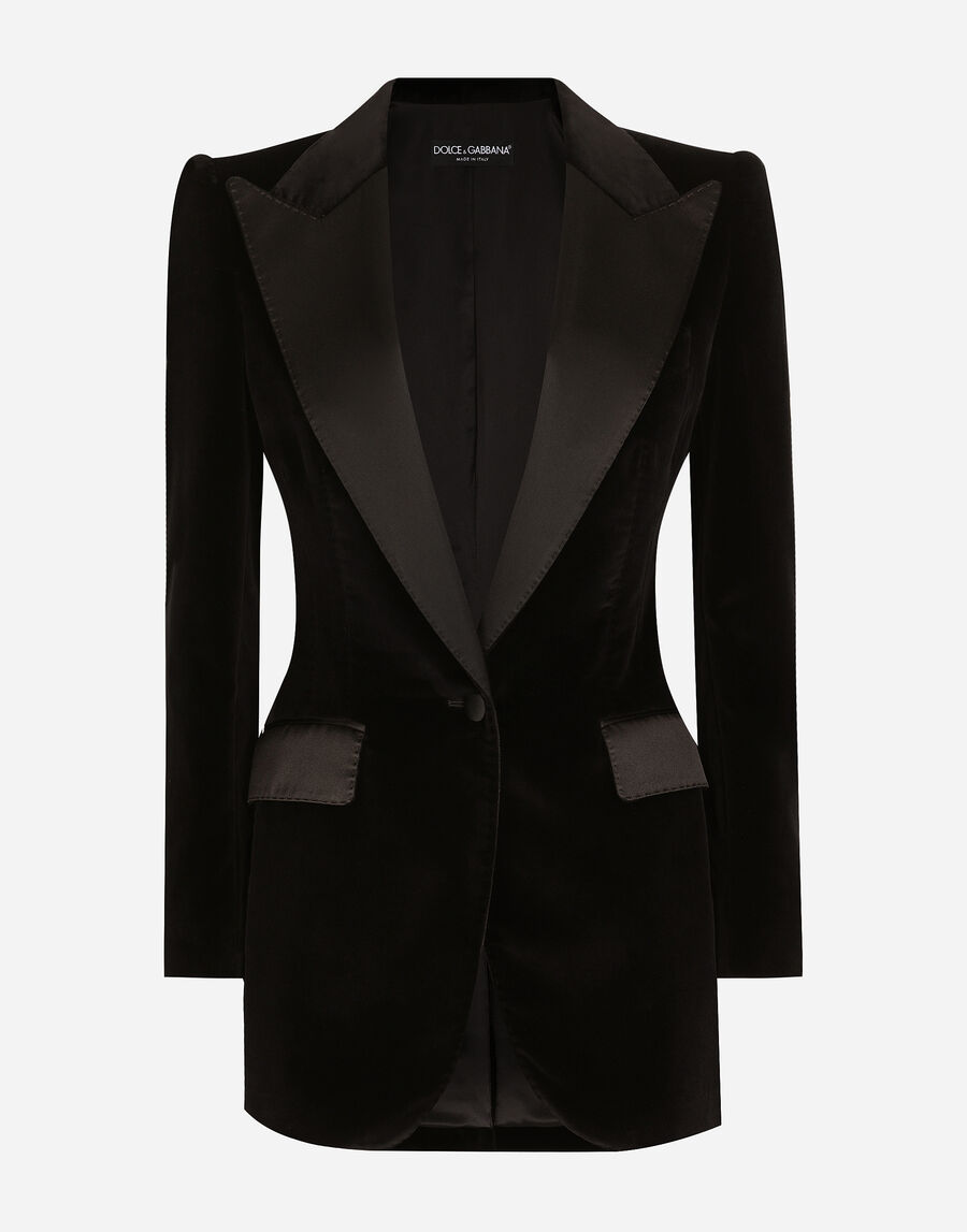Single-breasted velvet Turlington tuxedo jacket