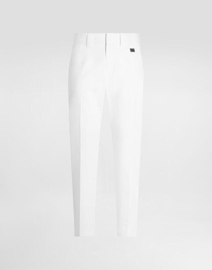 Dolce & Gabbana Tailored cotton pants White GP0K3TFUFL3
