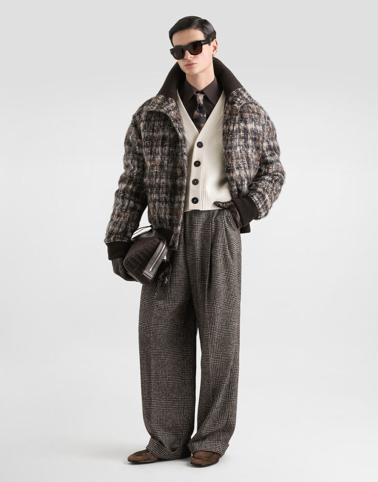Dolce & Gabbana Pantalon en prince de Galles mélangé alpaga Multicolor GP16OTFQMKD