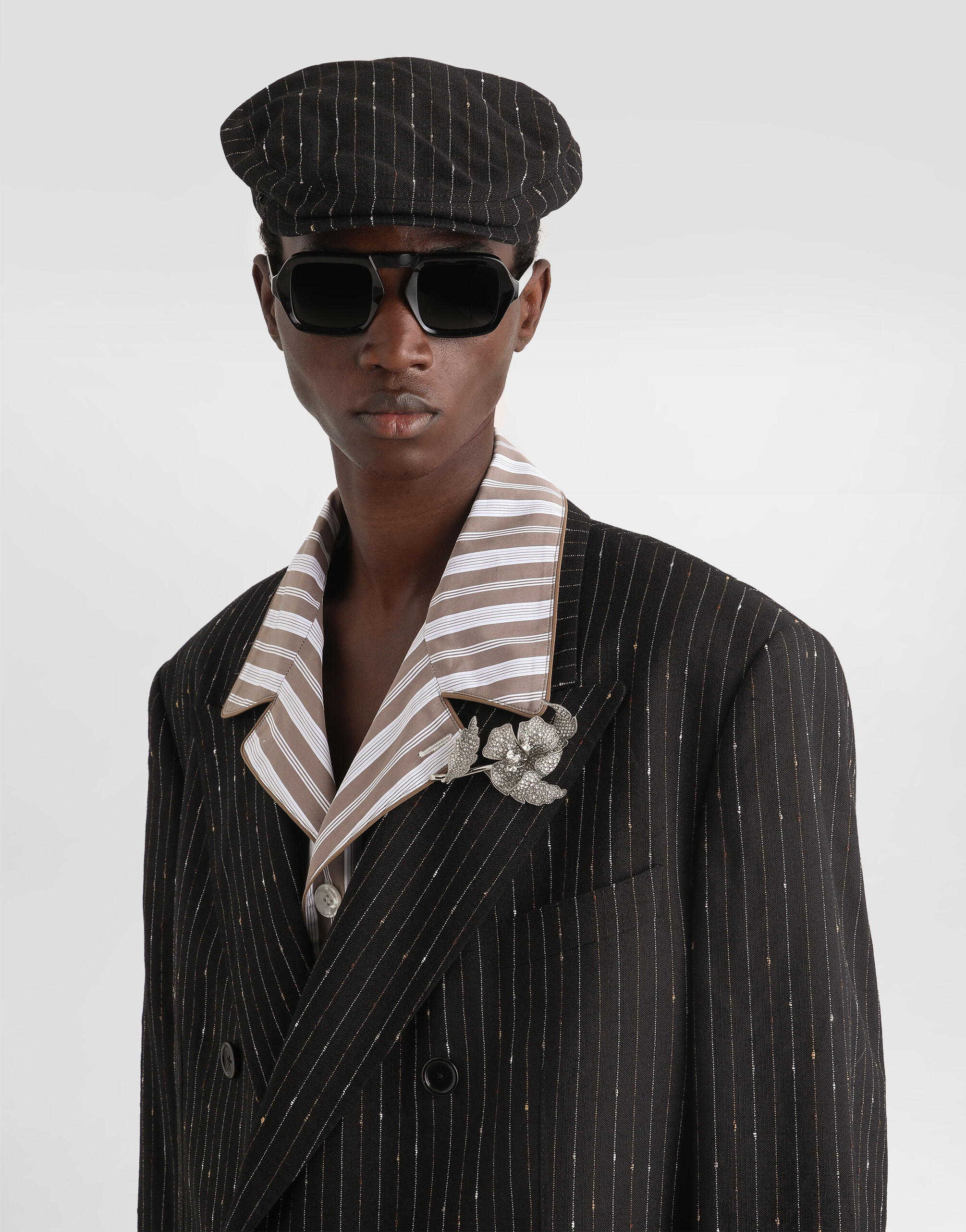 Flower brooch with rhinestones in Silver for Men | Dolce&Gabbana® US