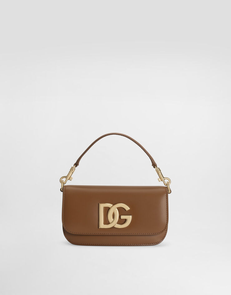 Dolce & Gabbana Bolso de hombro 3.5 en piel de becerro lisa Dolce & Gabbana Bolso de hombro 3.5 en piel de becerro lisa Marrón BB7603AW576