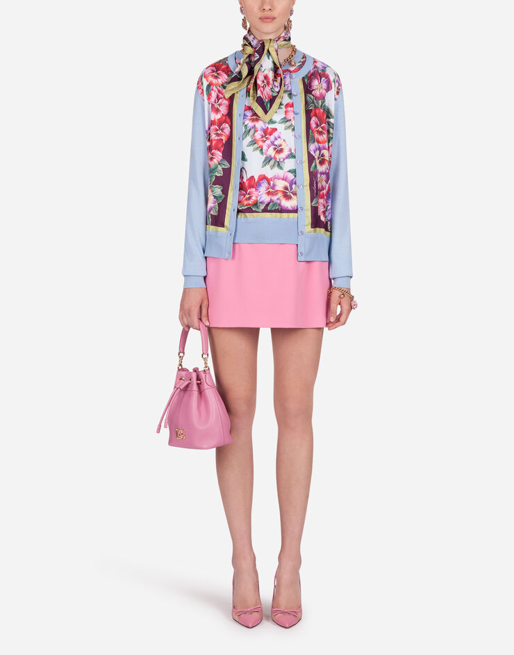 Dolce & Gabbana VIOLET-PRINT TWILL AND SILK CARDIGAN ESTAMPADO DE FLORES FX619TJASKL