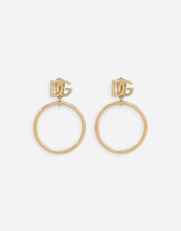 Dolce & Gabbana Kreisförmige Ohrringe mit DG-Logo Gold WEQ6M5W1111