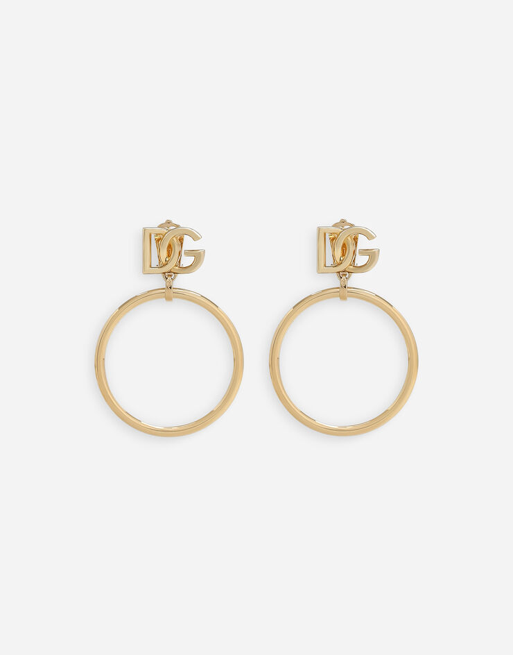 Dolce & Gabbana Серьги-кольца с логотипом DG золотой WEQ6M3W1111