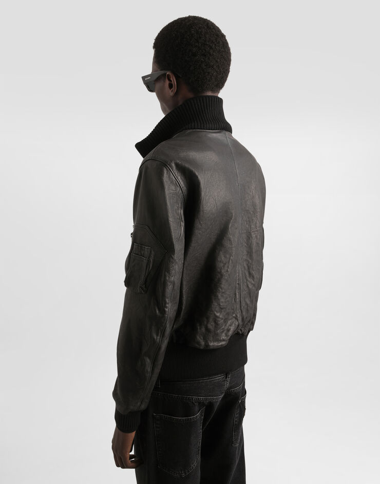 Dolce & Gabbana Aged effect nappa jacket Black G9BQOLHULXI