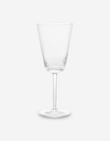 Dolce & Gabbana Hand-Blown Murano White Wine Glass Multicolor TCB004TCA34