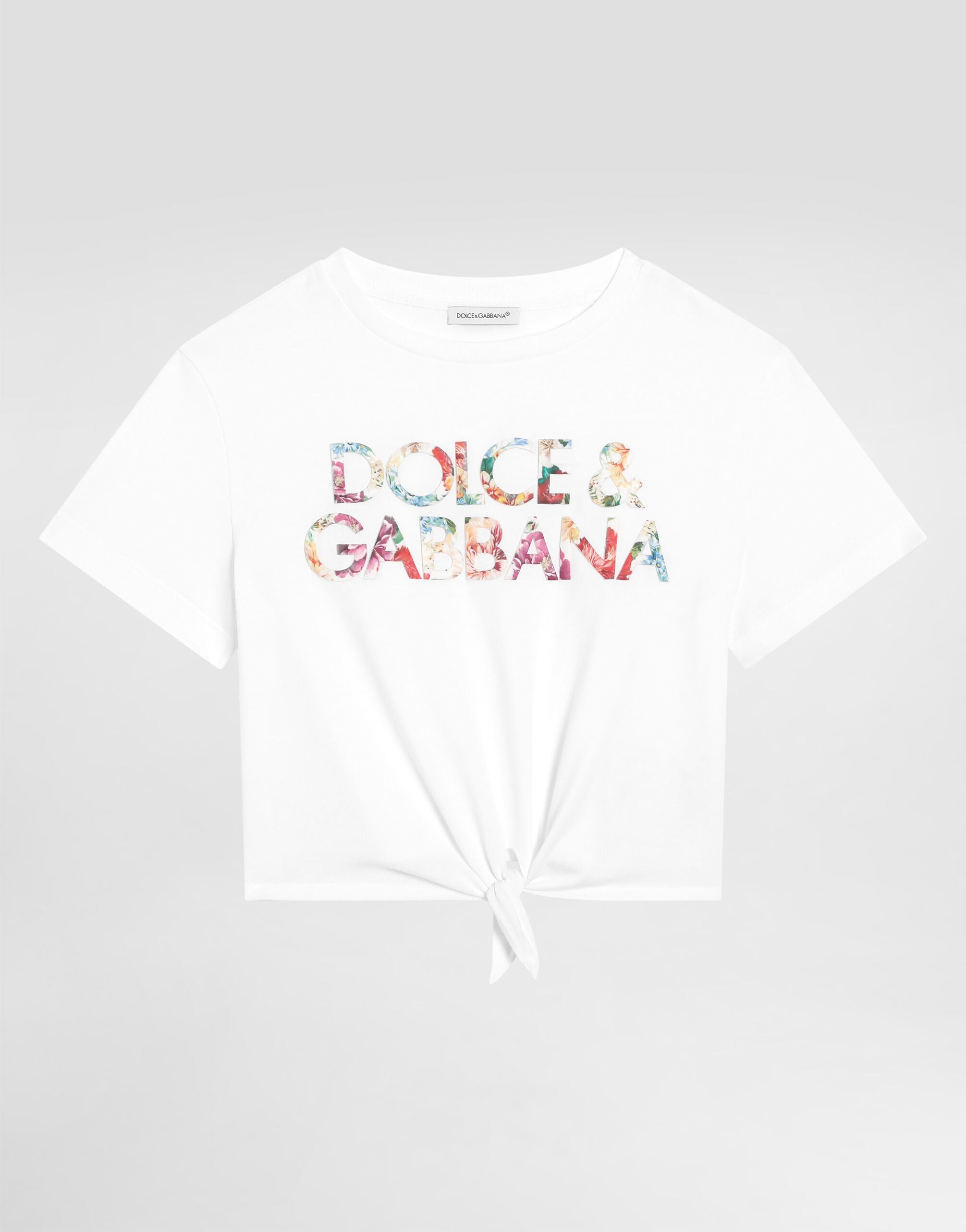 ホワイトのガールズ DOLCE&GABBANAプリント ショートスリーブ Tシャツ