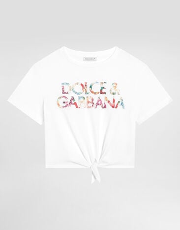 Dolce & Gabbana Short-sleeved t-shirt with Dolce&Gabbana print White L5JTPGG7PFB