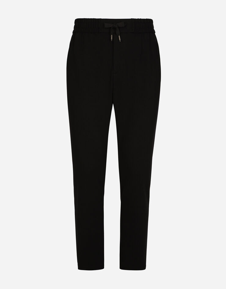 Dolce & Gabbana Jersey jogging pants with DG patch Black GVZAEZFUGP0