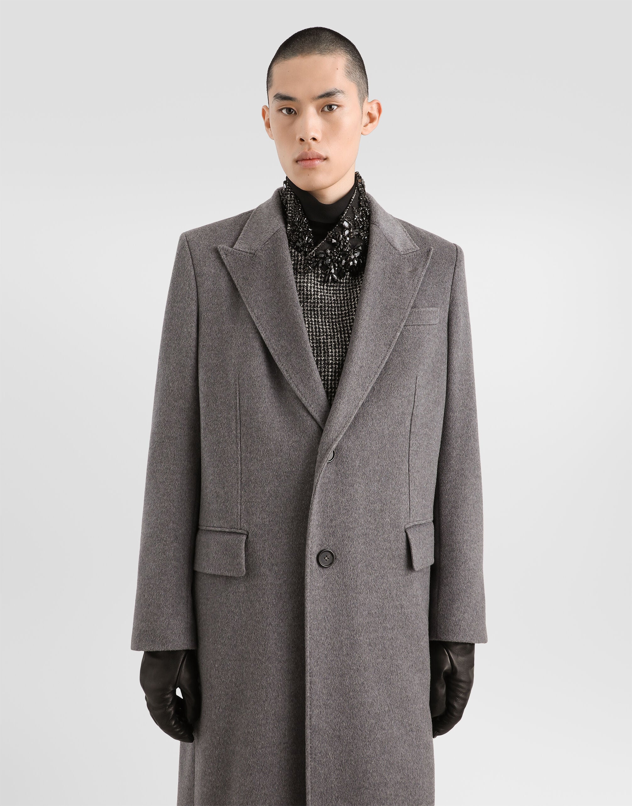 Double-breasted cashmere coat - thumbnail 4