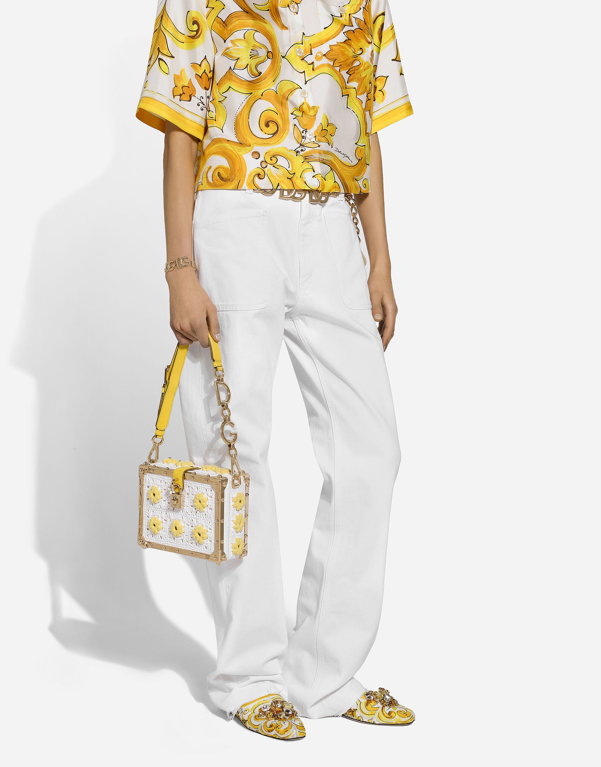 Cotton pants in Multicolor for Women | Dolce&Gabbana®