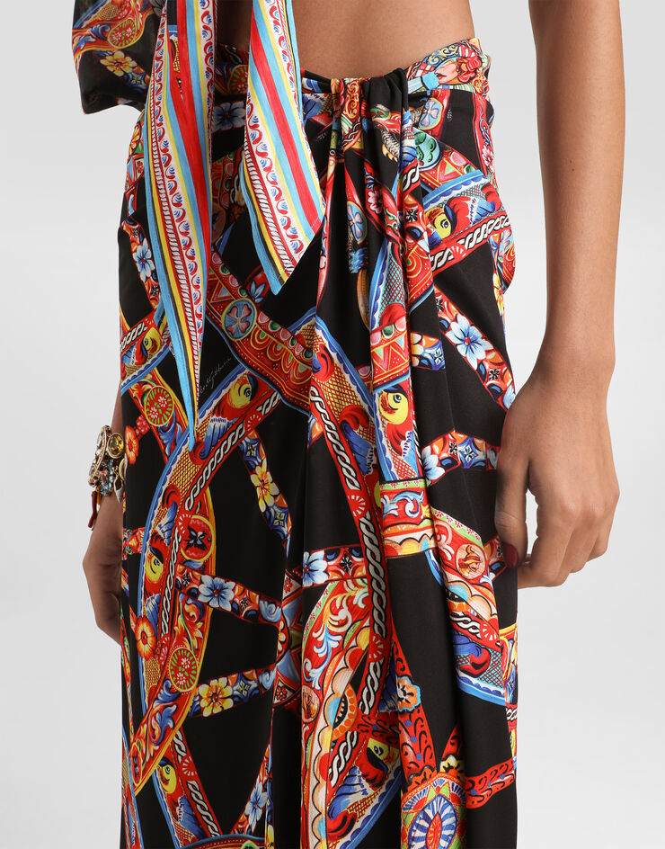 Dolce & Gabbana Gonna in organzino stampa carretto Multicolore F4DDVTHS7OQ