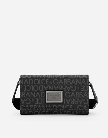 Dolce & Gabbana Coated jacquard crossbody bag Brown BM3004A1275