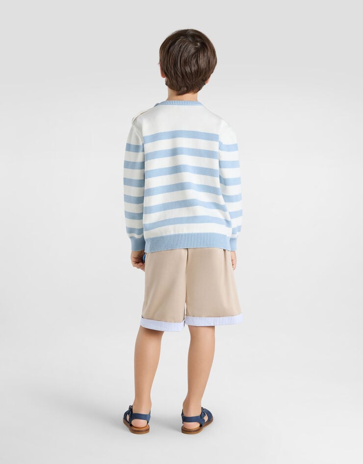 Dolce & Gabbana Dolce&Gabbana 徽标条纹缎纹针织套衫 Multicolor L4KWG6JBCF6