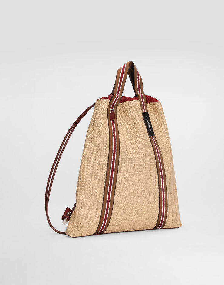Dolce & Gabbana Mochila Essenza en rafia Multicolor BM2692A0859