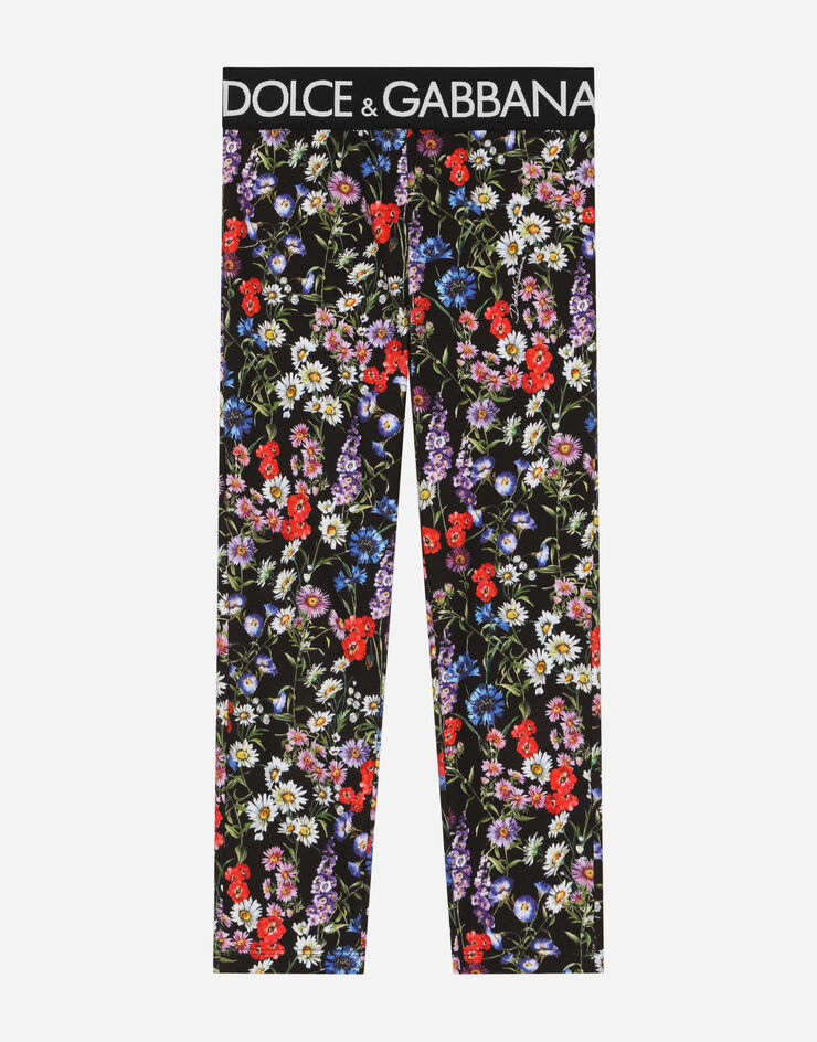 Interlock leggings with meadow flower print in Multicolor for Girls