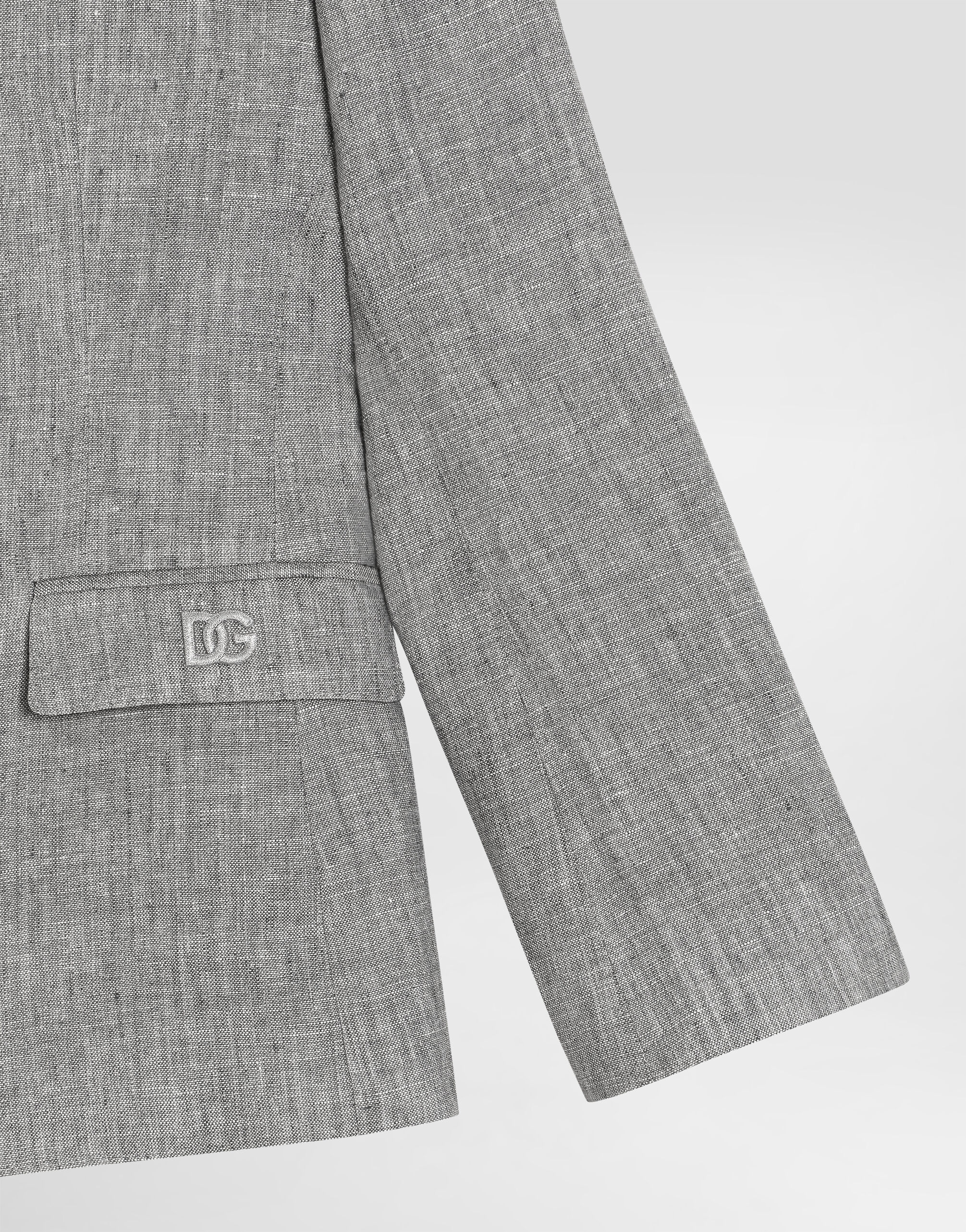 グレーのボーイズ リネン シングルブレスト ジャケット | Dolce&Gabbana®