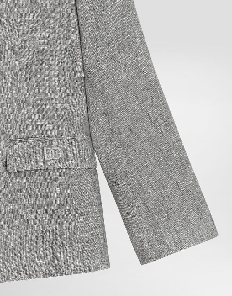 Dolce & Gabbana Single-breasted linen jacket Grey L41E97FU4MF
