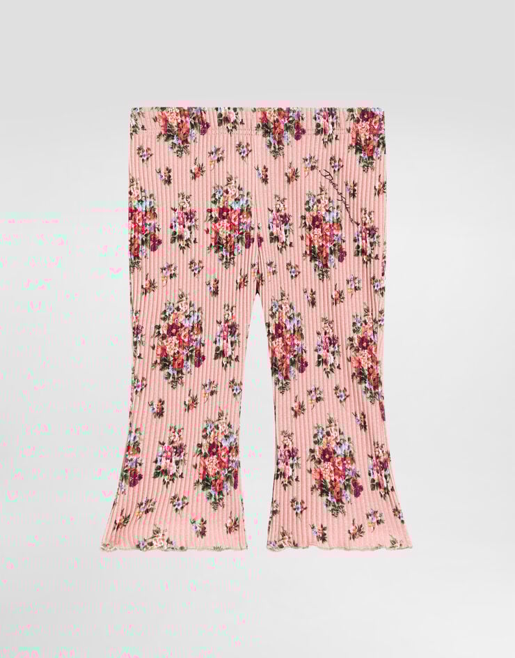 Dolce & Gabbana Floral-print ribbed trousers Multicolor L2JPG7HS7MK