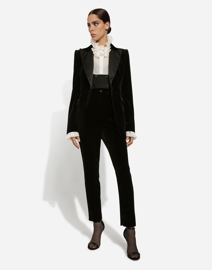 Dolce & Gabbana Velvet single-breasted Turlington tuxedo jacket Black F29YLTFUVG7