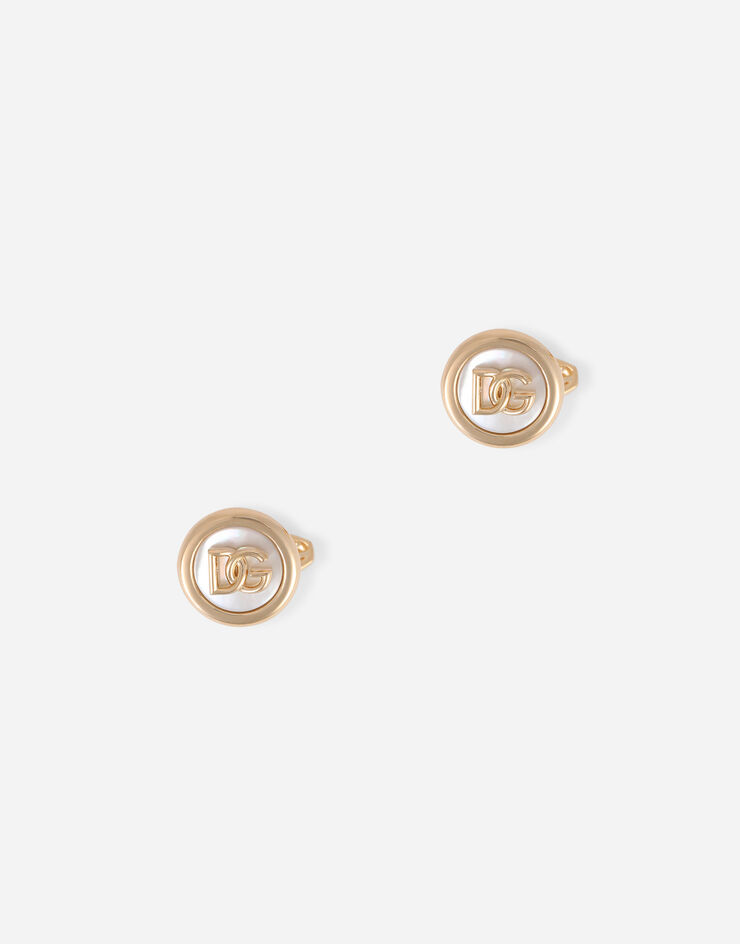Dolce & Gabbana Manschettenknöpfe mit Perlmutt DG-Logo Gold WFN5B1W1111