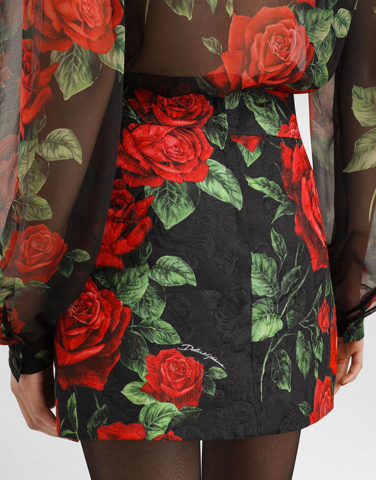 Dolce & Gabbana Rose-print brocade skirt Dolce & Gabbana Rose-print brocade skirt Multicolor F4DEPTFSTB4