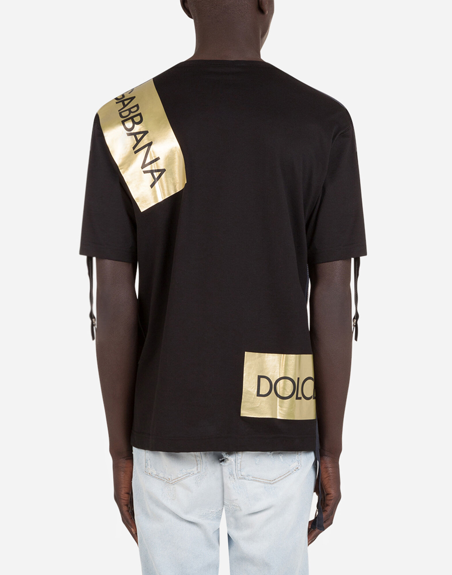 T-shirt with Dolce&Gabbana print and zipper