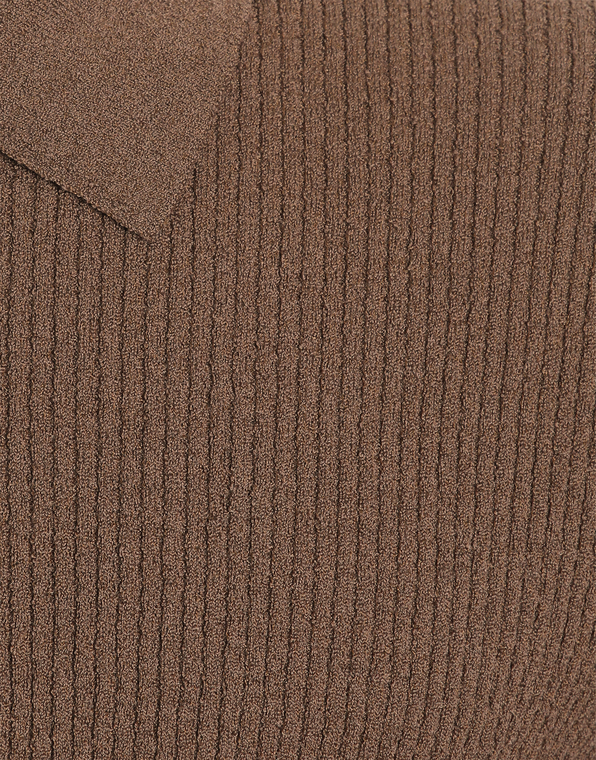 Ribbed wool polo shirt - thumbnail 3