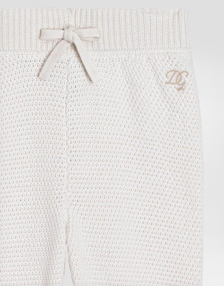 Dolce & Gabbana Seed stitch knit trousers White L1KP12JGMG8