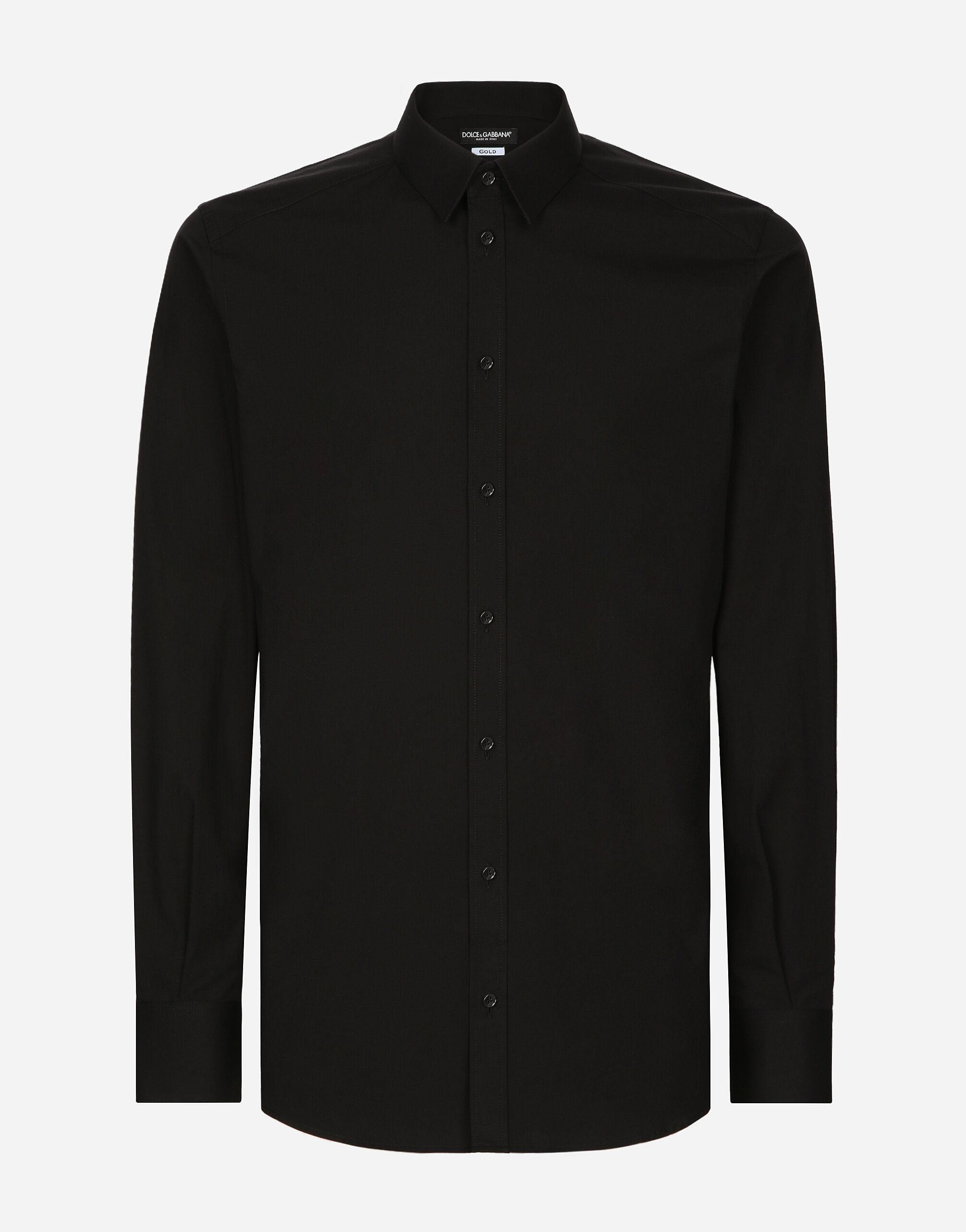 Dolce & Gabbana Stretch poplin Gold-fit shirt Black G5JH9TGF855