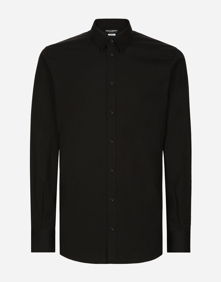 Dolce & Gabbana 골드 핏 스트레치 포플린 셔츠 블랙 G5EJ0TGG826