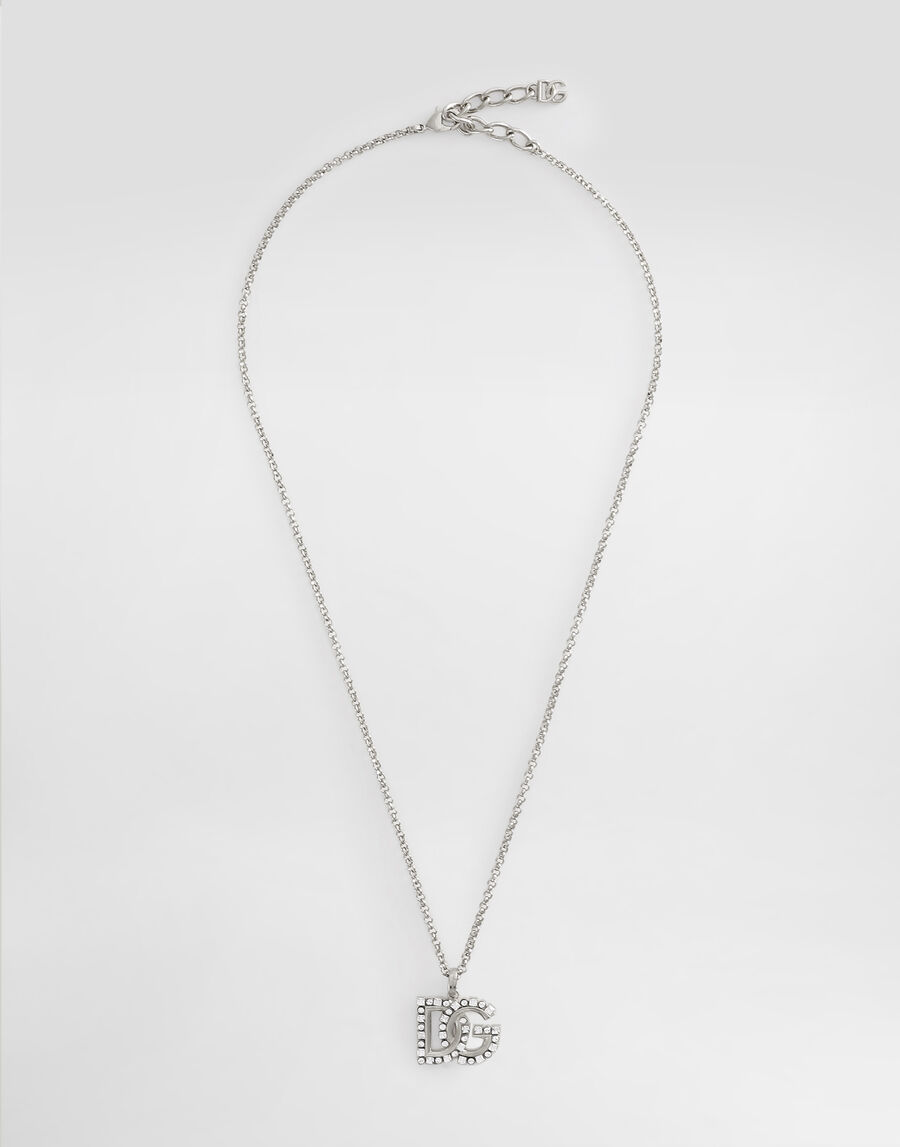 Fine link necklace with rhinestone-detailed DG logo