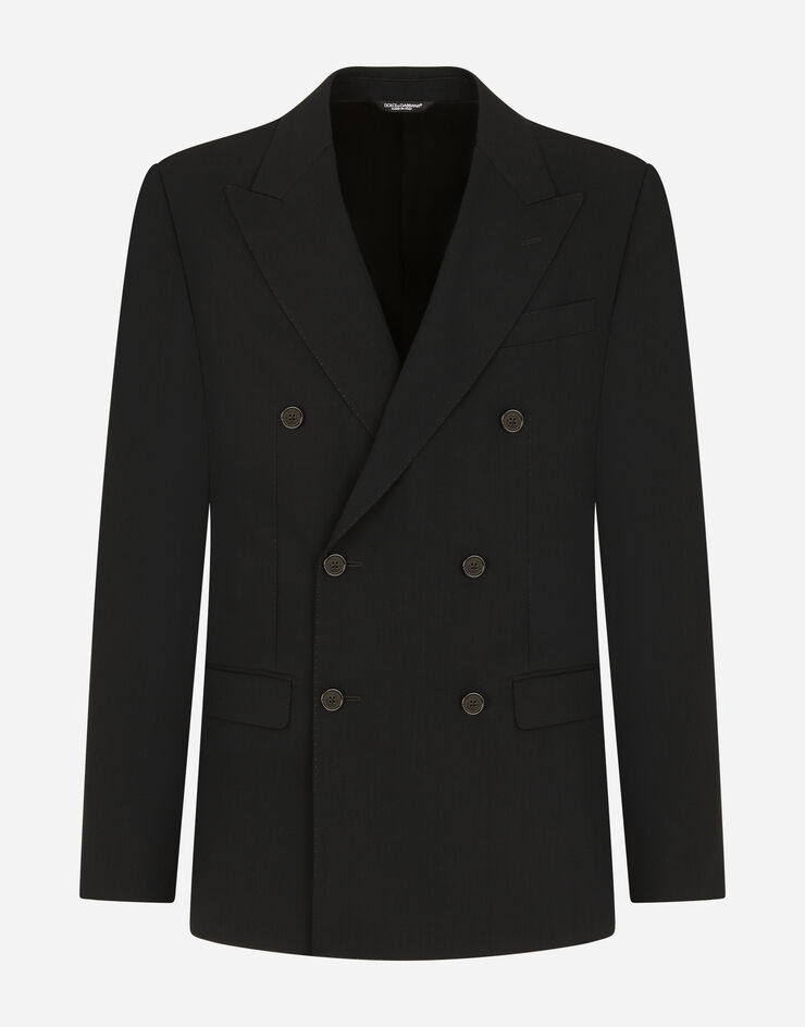 Dolce & Gabbana Double-breasted virgin wool Taormina jacket Black G2NZ3TFU2KF