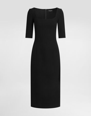 Dolce & Gabbana Double wool crêpe dress Black F623GTFU2L8