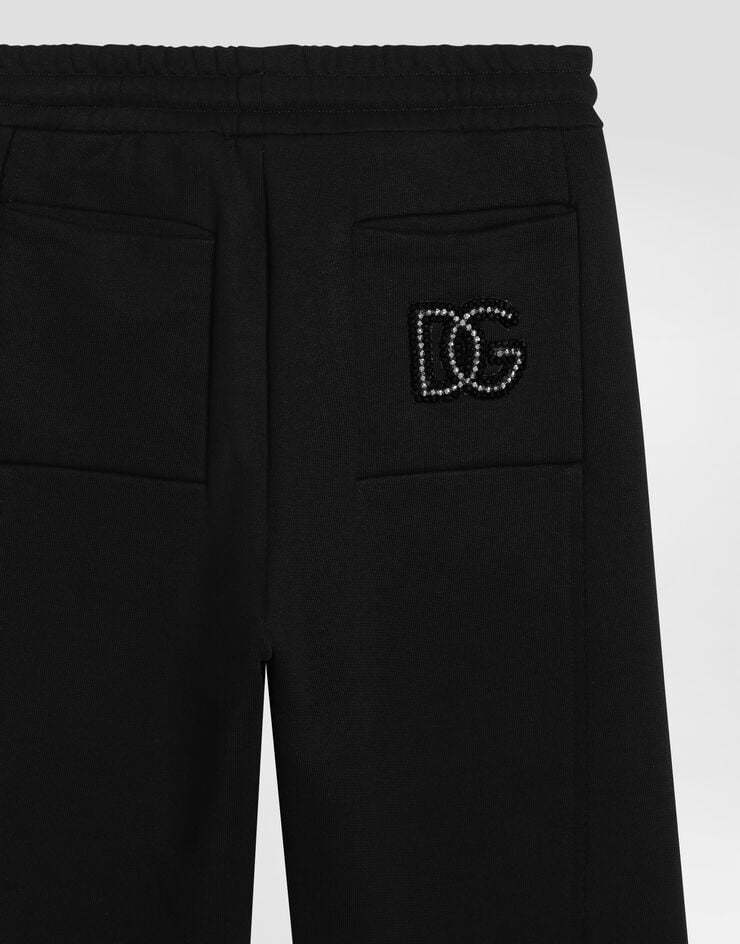 Dolce & Gabbana Fleece trousers with DG patch Black L5JPI6G7PXP