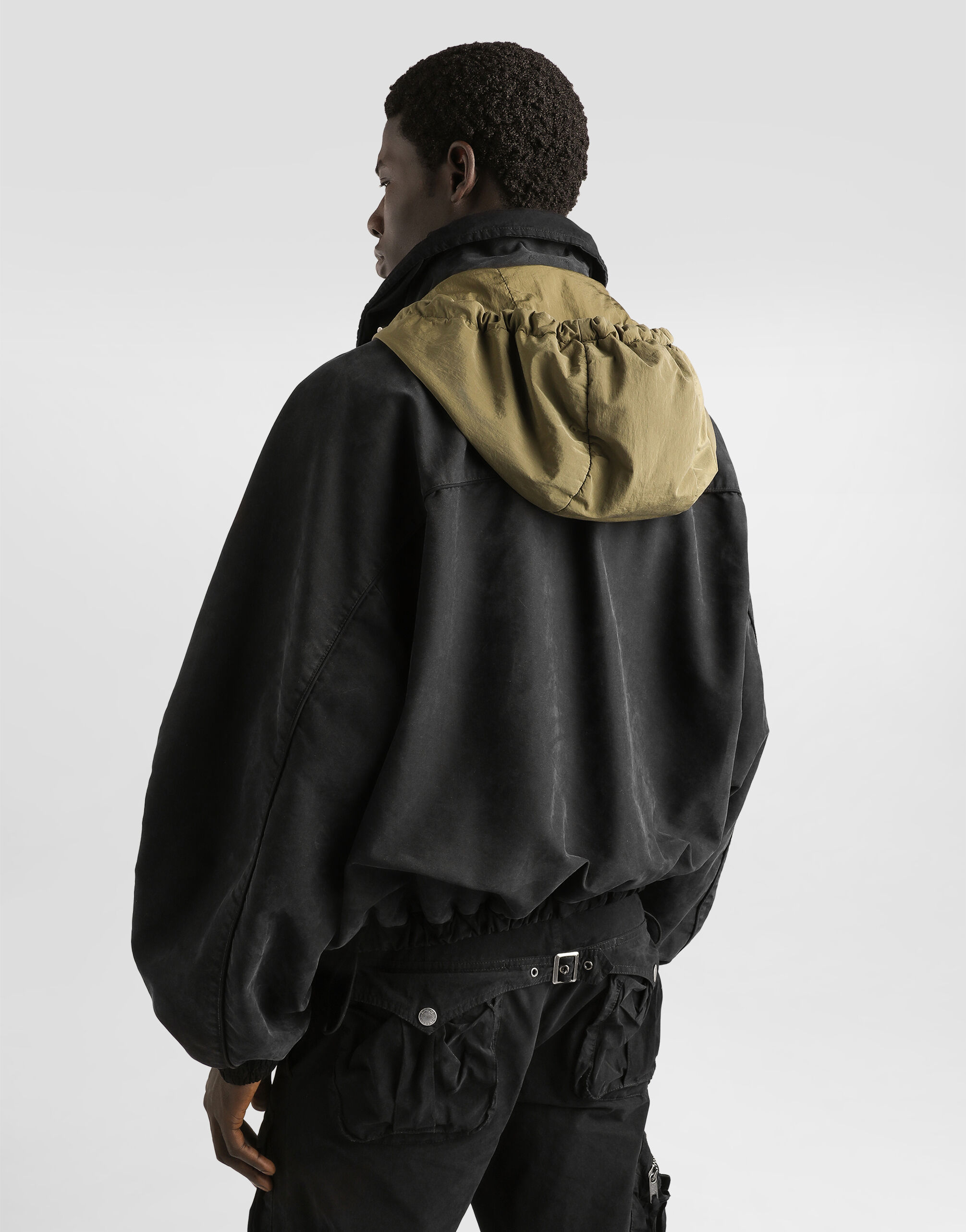 Waxed natté bomber jacket in Black for Men | Dolce&Gabbana® US
