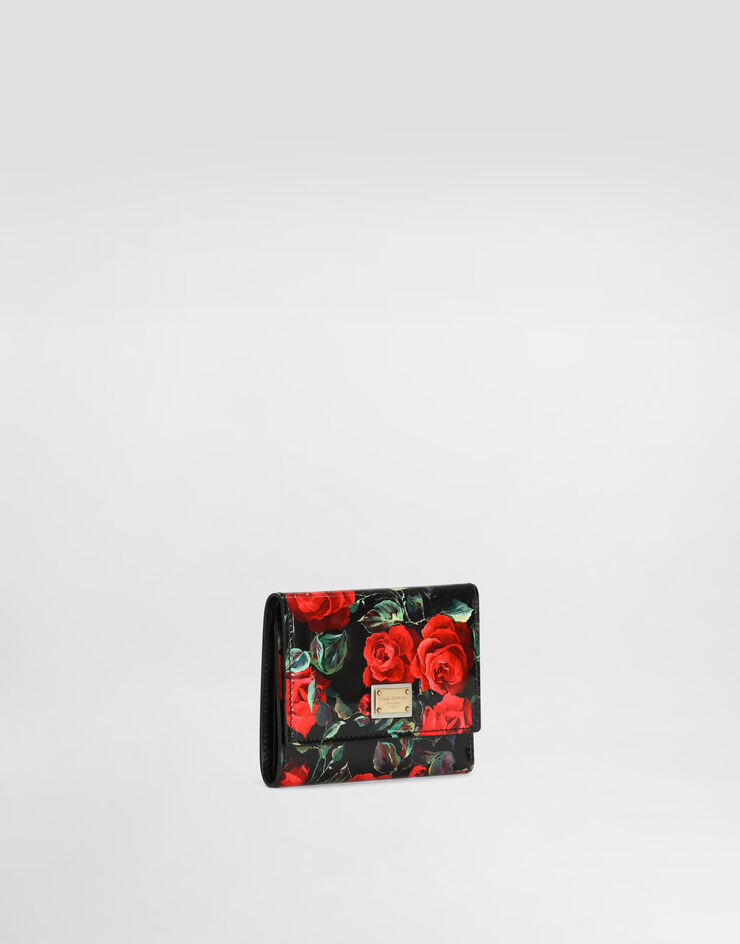 Dolce & Gabbana Geldbörse aus glänzendem Kalbsleder Drucken BI0770A6O23